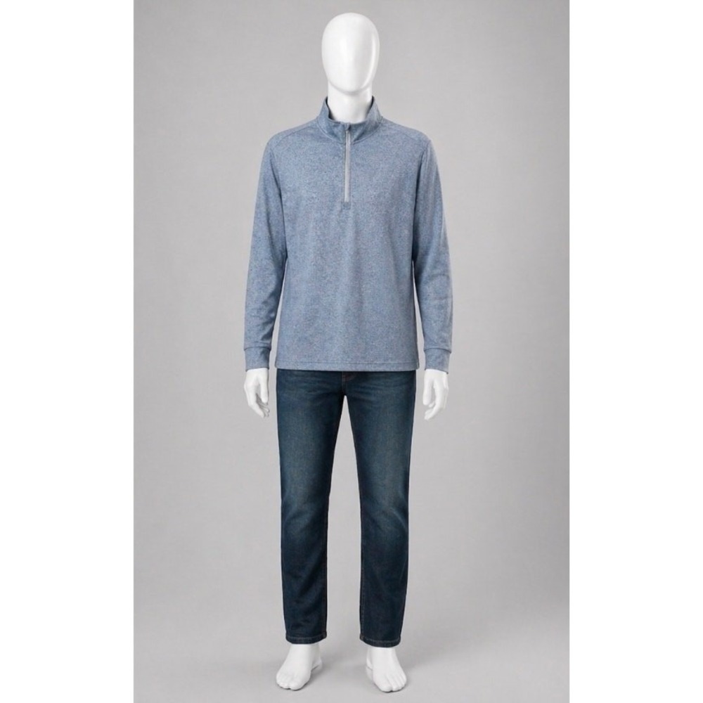 Maelreg Blue Heathered Performance Quarter Zip Pullover Mens Large Gorpcore